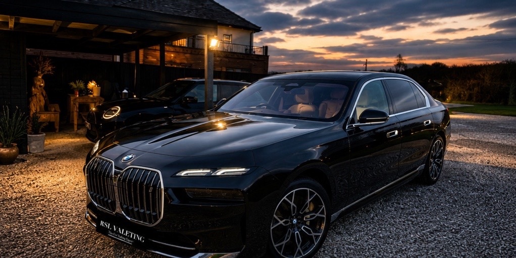Detailing a luxury black car